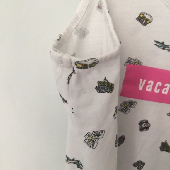 Primark Cotton Vest Vacation Mode On Crop Top in Size Small 6/8 - Picture 5 of 7